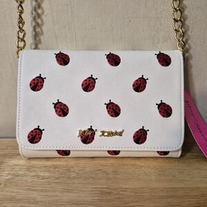 Betsey Johnson White Ladybug Crossbody Bag
